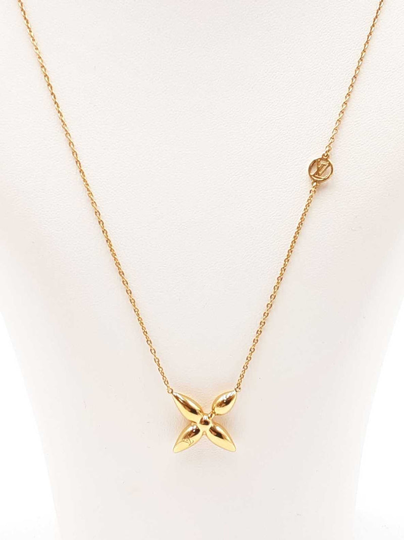 Louis Vuitton Louisette Monogram Blossom Gold-tone Fashion Necklace Fw0725lxzdu
