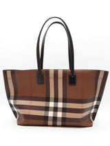 Burberry Check Tote Bag In Brown Eb0826wxzde