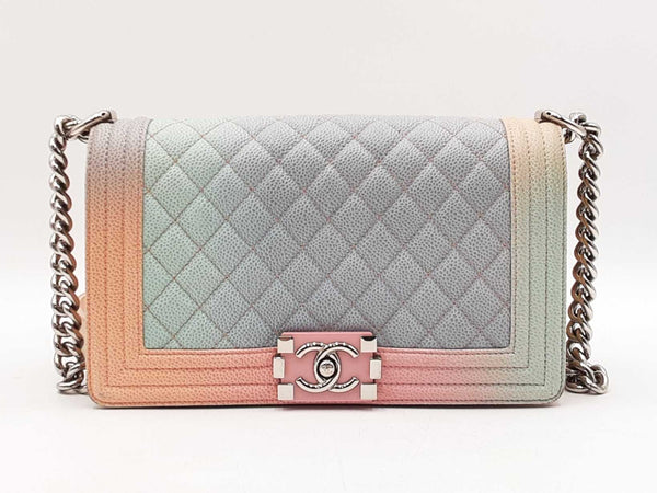 Chanel Medium Boy Bag In Rainbow Matelassé Caviar Leather Fw1125lrxzdu