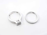 1.35 Cttw Diamond & 14k White Gold Bridal Set 10.9 Grams Size 7 Fw0226erxdu