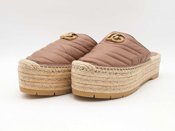Gucci Gg Marmont Platform Espadrille Sandals Size 41 Sd0725ezsa