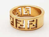 Fendi Forever Ff Cutout Goldtone Metal Ring Size L Do0826lrxde