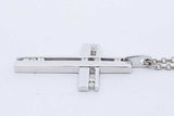 18k White Gold Diamond Cross Pendant Necklace 13.5 Grams 23.5 Inch Eb0226erxde