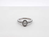 0.41 Cttw Diamond & 14k White Gold Halo Ring 2.7 Grams Size 4 Fw0625oxzdu