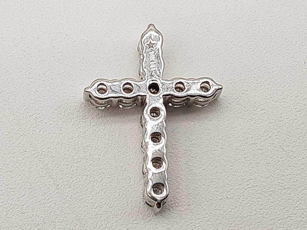 1.20 Cttw Diamonds 14k White Gold 2.5g Cross Pendant Do0725irxde