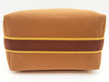 Hermes Bride-a- Brac Large Gold Brown Canvas Palladium Travel Case Do0326wxzde