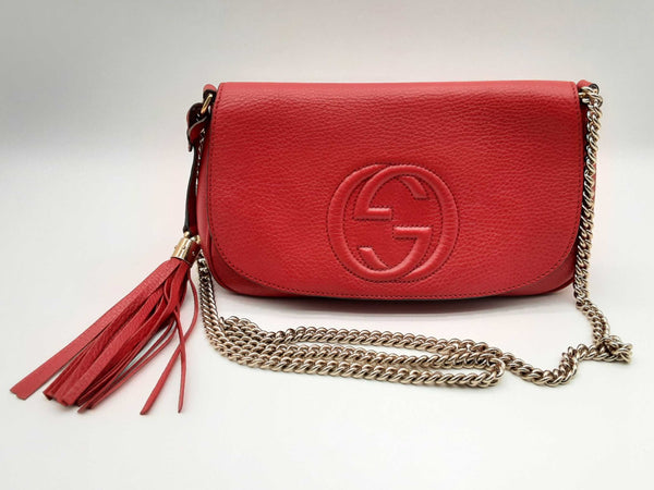 Gucci 336752 Soho Red Pebbled Leather Crossbody Bag Dorrxde 144020011177