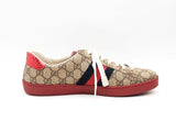 Gucci Ace Blue & Red Web Gg Supreme Monogram Sneakers Size Us9.5 Men Fw1224lrxsa