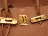 Hermes Birkin 30 Gold Brown Epsom Gold Hardware Handbag Do1225lprxzde