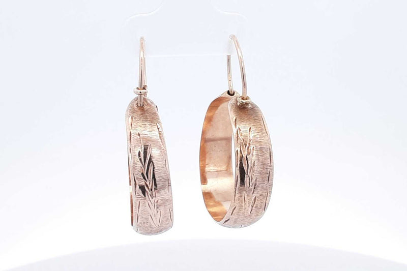 10k Rose Gold Etched Hoop Earrings 4.1 Grams Eb0824crsa