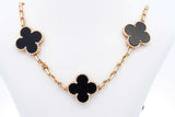 Van Cleef & Arpels Alhambra Onyx 18k Yellow Gold Necklace 21.7g 16 Inch Eb0824ipzxmia