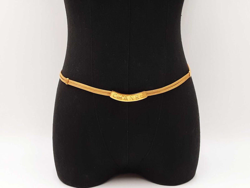Chanel Gold-tone Logo Buckle & Mesh Belt Fw0725czxdu