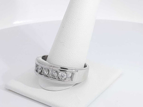 1 Cttw Diamond 10k White Gold Wedding Band 8.5 Grams Size 12.5 Aa0625irzsa