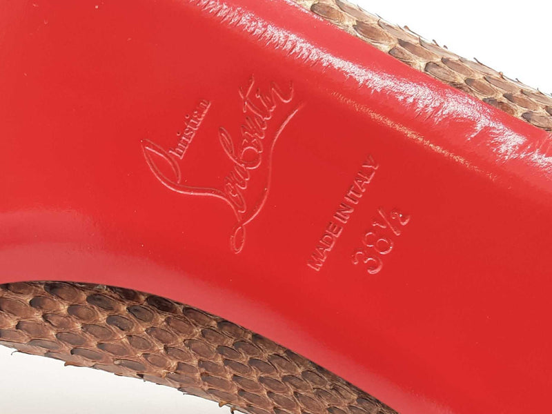 Christian Louboutin Brown Snakeskin Flats Size Eu 38.5 Do0525rxde