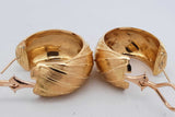 14k Yellow Gold Textured Hoop Earrings 19.1 Grams Eb0826lxxzsa