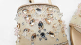 Rene Caovilla Crystal Embellished Nude Cinderella Mules Size 39 Eb1225lrxdu