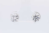 2.0cttw Lab Grown Diamond Stud Screwback Earrings 14k White Gold 1.1g Eb326wcrsa