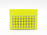 Christian Louboutin Kios Wallet In Neon Yellow Spiked Leather Fw0726oordu
