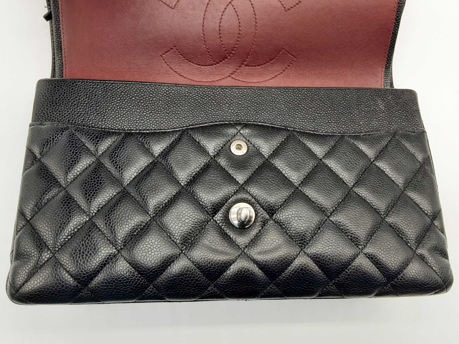 Chanel Jumbo Double Flap Black Quilted Cavier Leather
