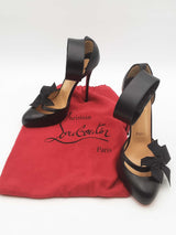Christian Louboutin Fetish Bow Push Lock Ankle Straps Pumps Size 38 Eb0726loxsa
