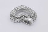 0.49cttw Diamond Heart Pendant In 10k White Gold 3.3 Grams Eb0825loxsa