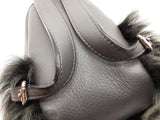 Fendi Monster Gray Leather Faux Fur Mini Backpack Pouch Bag Charm Do0925lrxde