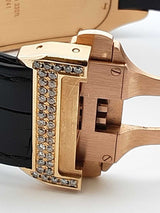 Santos De Cartier 100 Chronograph 10.06 Cttw Diamond & 18k Yellow Gold 41mm Automatic Watch 239 Grams Fw0825rxzxdu