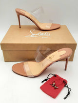 Christian Louboutin Just Nothing Nude Patent & Pvc Heels Size 41 Eb0924lrxsa