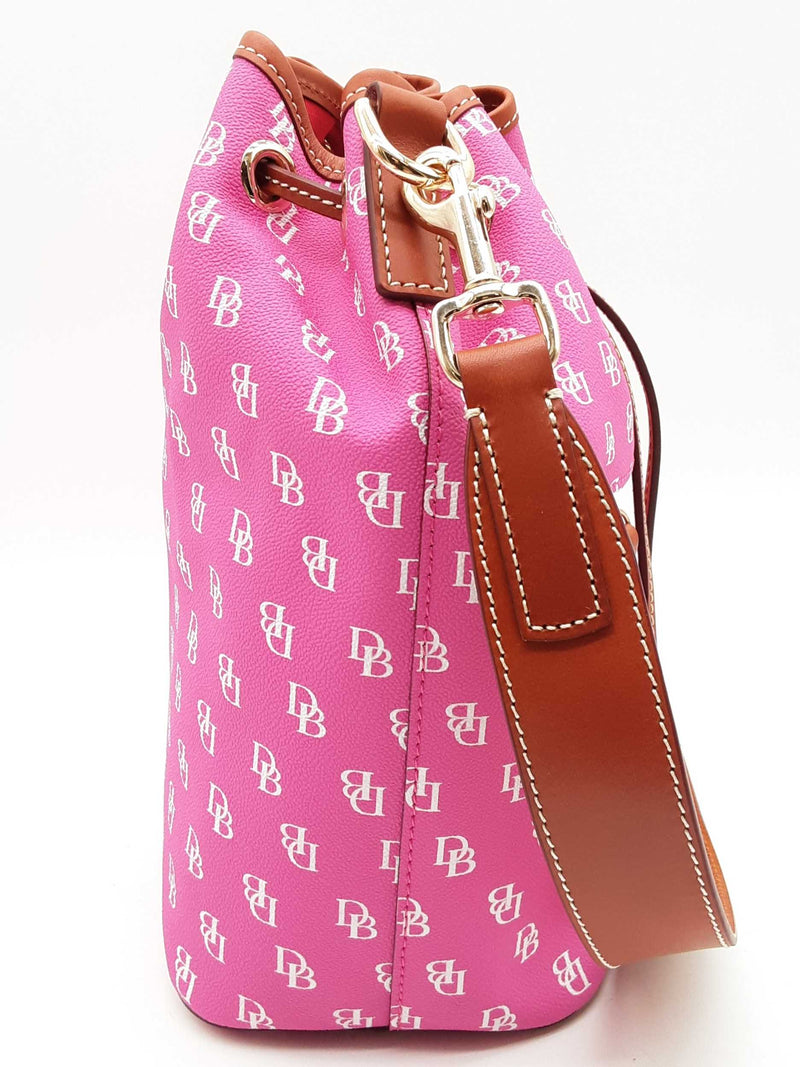 Dooney & Bourke Gretta Drawstring Pink Logo Bucket Bag Do0824rxde