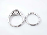 1.12 Cttw Diamond & 14k White Gold Princess-cut Halo Bridal Set 7.5 Grams Size 6.5 Fw0726crxdu