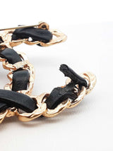 Chanel Black Lambskin Chain Cc Brooch Fw1023erdu
