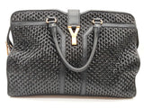 Yves Saint Laurent Ysl Cabas Chyc Black Braided Vinyl Duffle Bag Do0426pxzde