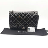 Chanel Classic Maxi Black Quilted Patent Leather Double Flap Bag Sd0825wzxzsa