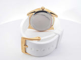 Michael Kors Janelle Mk7141 42mm Watch Gold-tone Case White Strap Sd1025wzsa