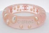 Chanel Cc Light Pink Resin Bangle Bracelet Eb1225oxzdu