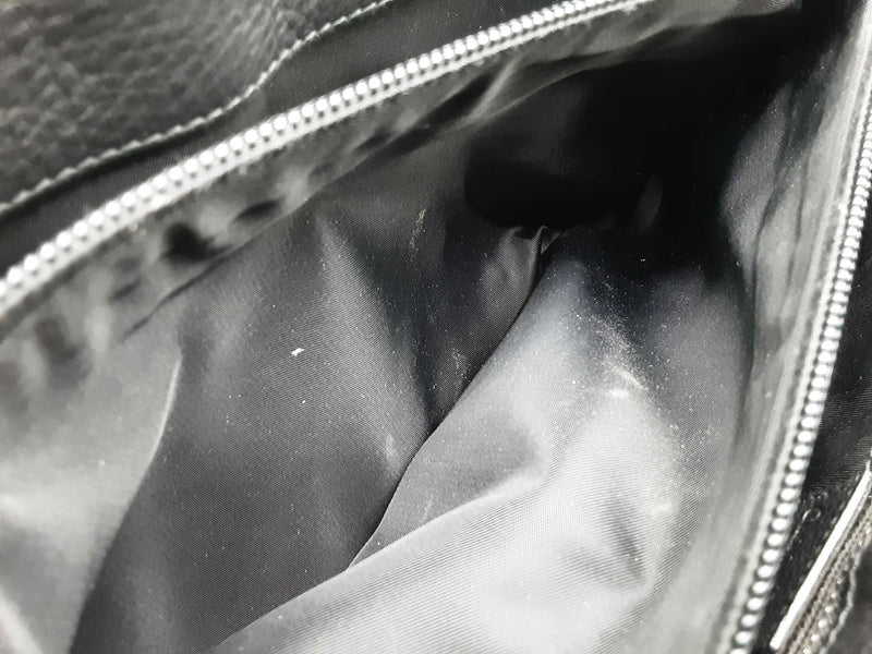 Christian Dior Black Leather Jeans Pocket Shoulder Tote Bag Do0525oxzde