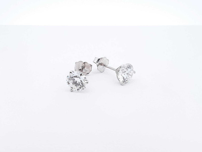 2.0 Cttw Lab Grown Diamond & 14k White Gold Stud Earrings 1.1 Grams Fw0723srxdu