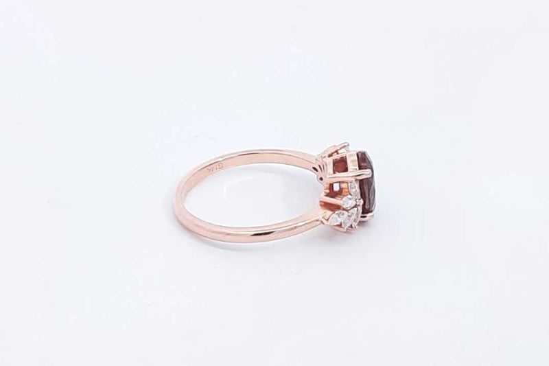 14k Rose Gold Gemstone & Cubic Zirconia Ring 2.6 Grams Size 6 Eb0125exsa