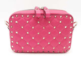 Valentino Rockstud Spike Quilted Pink Camera Bag Sd1025ocrde