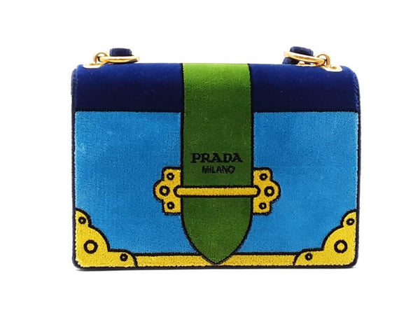 Prada Trompe L'oeil Cahier Crossbody In Multicolor Velvet Fw0625exzmia