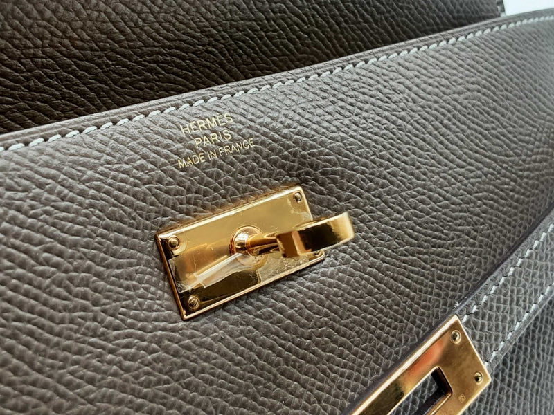 Hermes Etoupe Epsom Gold Hardware Kelly Wallet Lh0824lrxzde