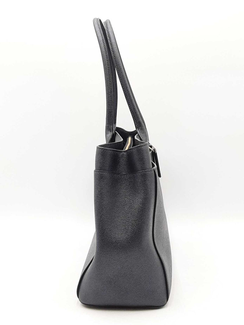 Coach Casey Tote Bag In Metallic Charcoal Crossgrain Leather Fw1025ixdu