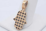 2.08cttw Diamond Hamsa Pendant In 10k Yellow Gold 3.2 Grams Eb0226woxdu