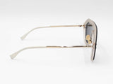 Fendi Ff Fabulous Shield Sunglasses In White With Blue Logo Lens Fwlpxdu