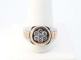 0.84 Ctw Diamond & 14k Two-tone Gold Watch Bezel Ring 14g Size 10.75 Fw0826ierdu
