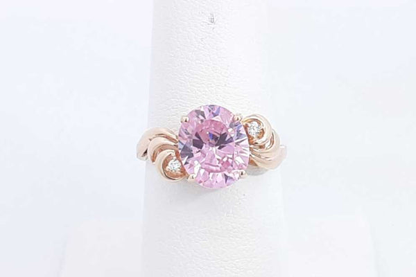 Pink Gemstone Ring In 10k Yellow Gold 2.7 Grams Size 7 Eb0824ixsa