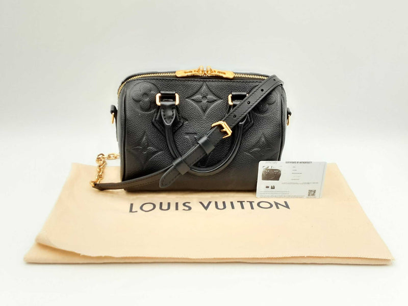 Louis Vuitton Speedy Bandoulière 20 In Black Monogram Empreinte Leather Fw0325ixzdu