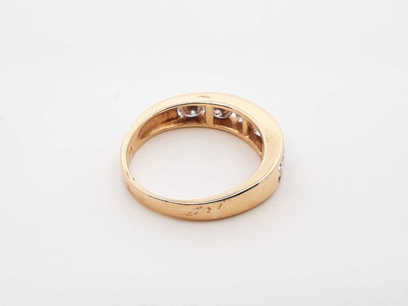 0.90 Cttw Diamond & 14k Yellow Gold Channel Ring 2.7 Grams Size 5.5 Fw0625lrxdu