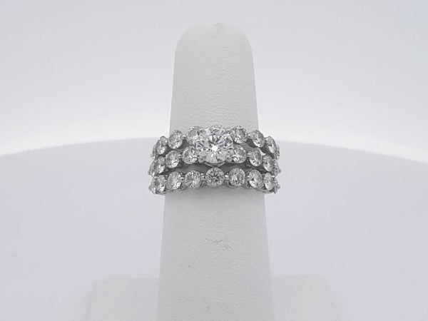 3.10 Diamond 14k White Gold 14k 7.1 Grams Ring Size 6 Sd0425orzxsa