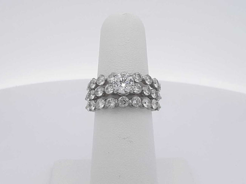 3.10 Diamond 14k White Gold 14k 7.1 Grams Ring Size 6 Sd0425orzxsa